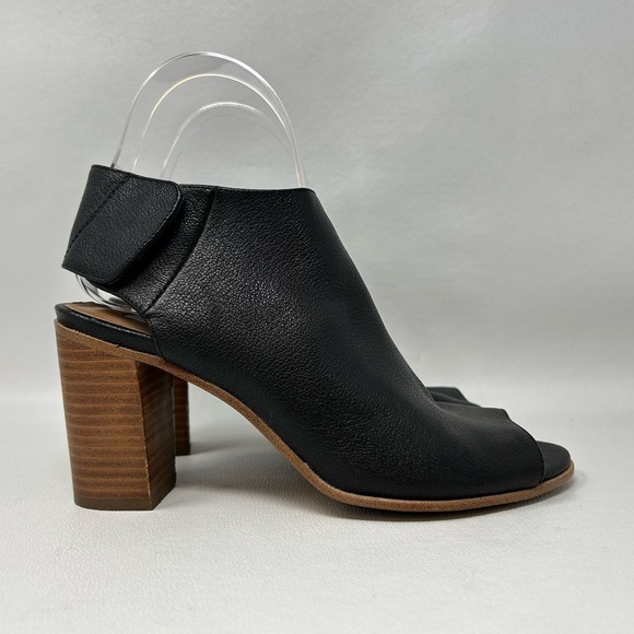 Steve Madden Women 6.5 Nonstp Sandal Booties Black Leather Block Heel Strap - Picture 2 of 13